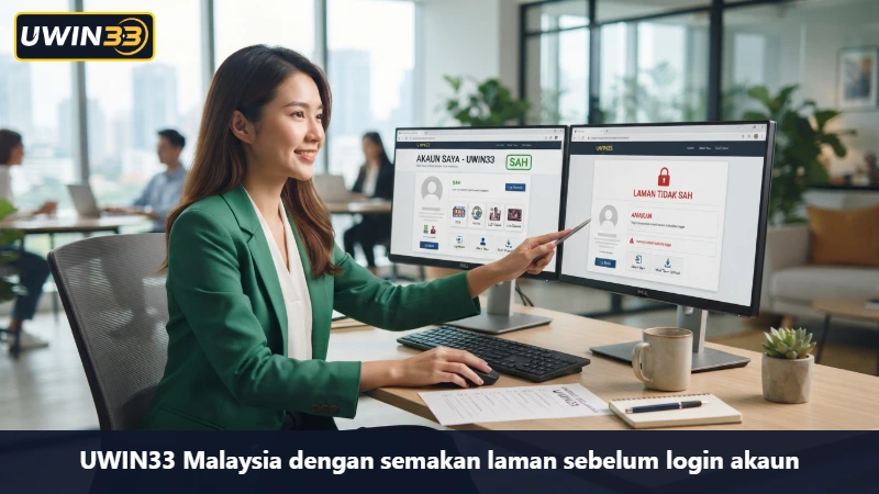 办公室中对照账号页面与可疑页面的示意图